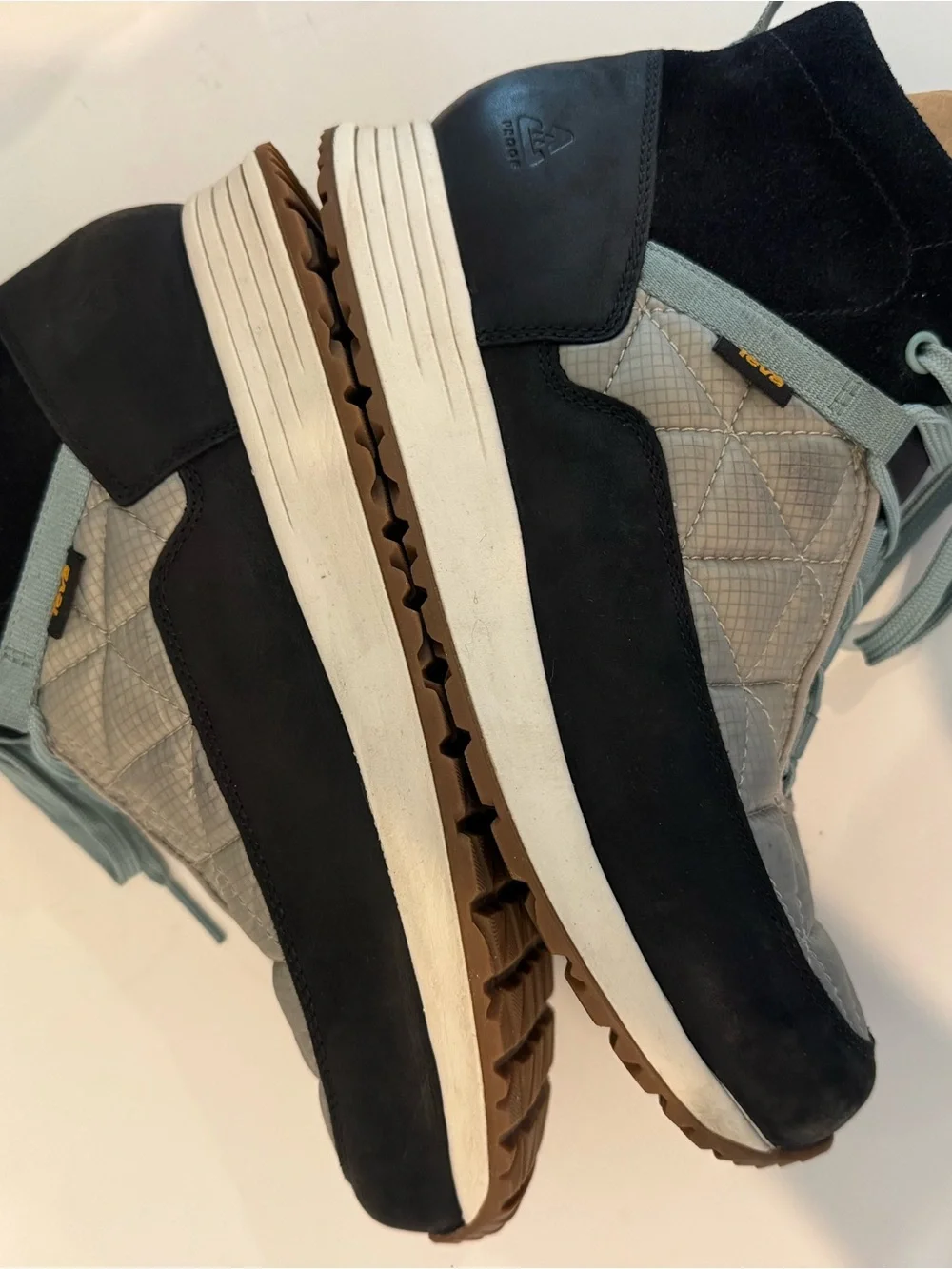 Teva Ember Commute Women's Black, Gray and Light Blue Quilted Mid-Top Boot